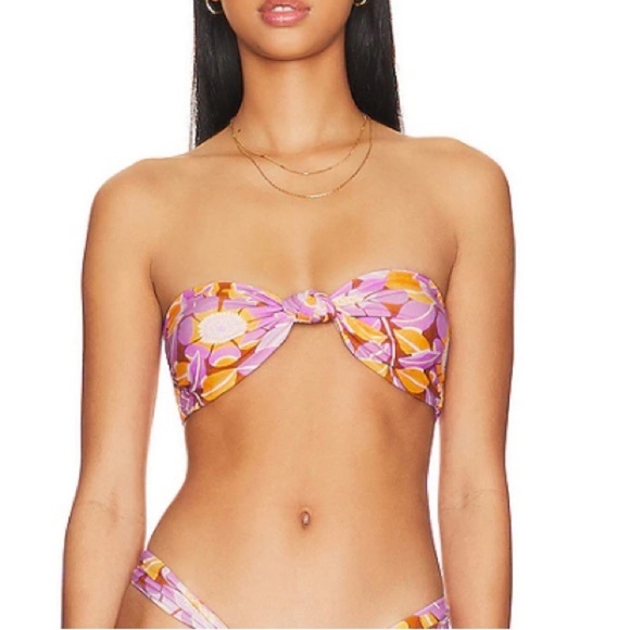 New! Free People x Stone Fox Swim Lele bikini top retro bloom 28961 - Picture 4 of 5